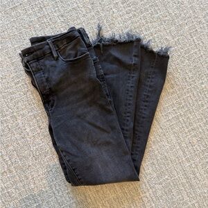 Good American Women's Black Frayed Hem Jeans